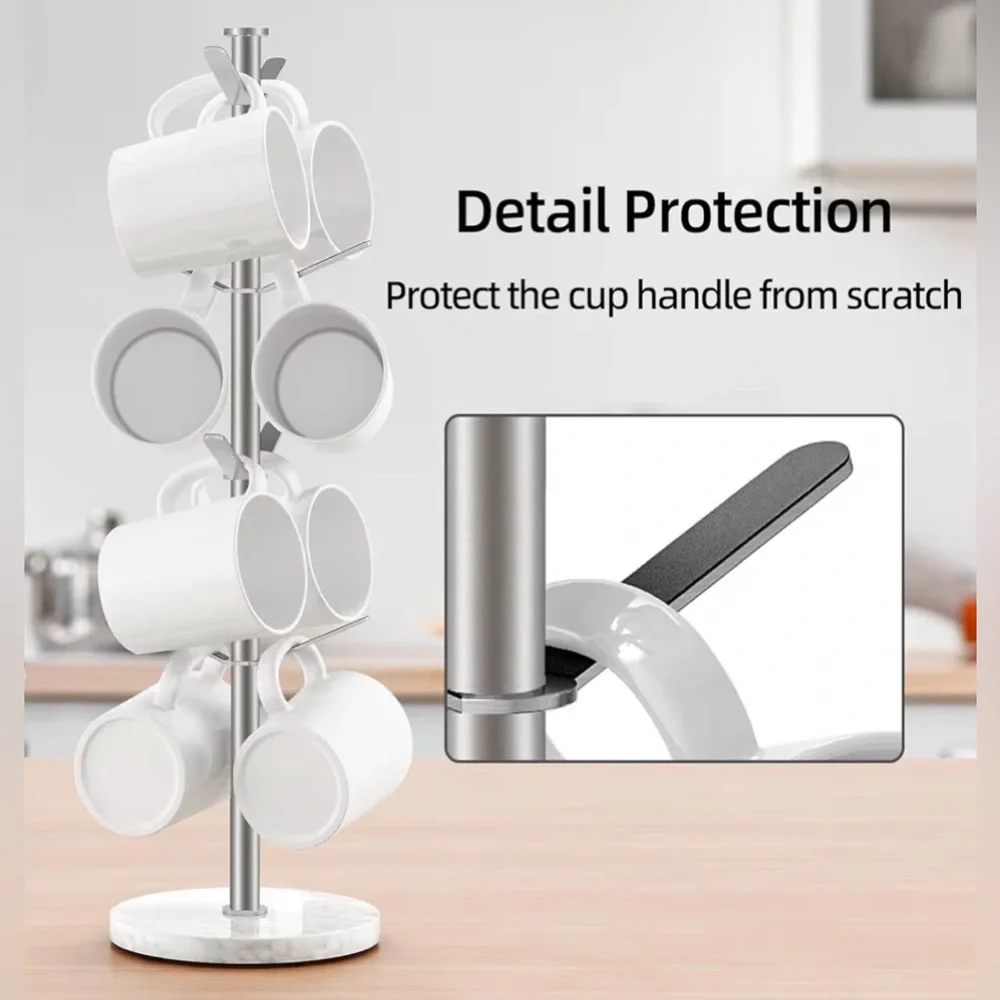 Gypie Marble Mug Holder Tree 8 Hooks